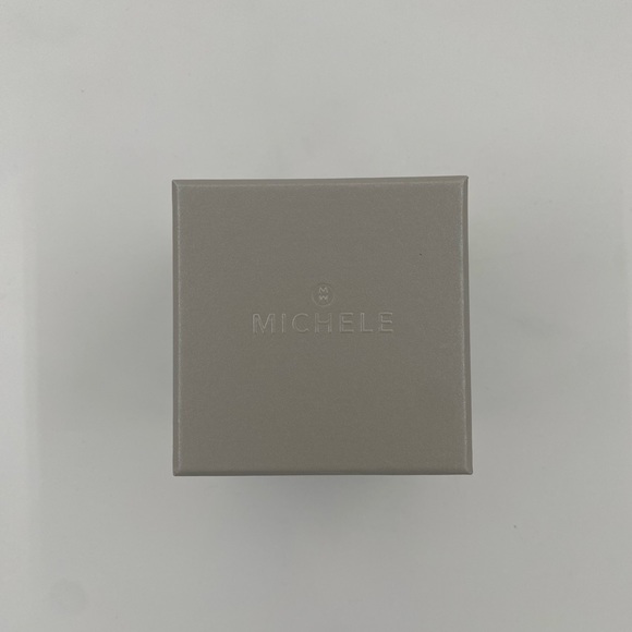 MICHELE Silver Dial Wheat Silicone Strap Ladies 38mm Jellybean Chronograph Watch - Picture 3 of 9